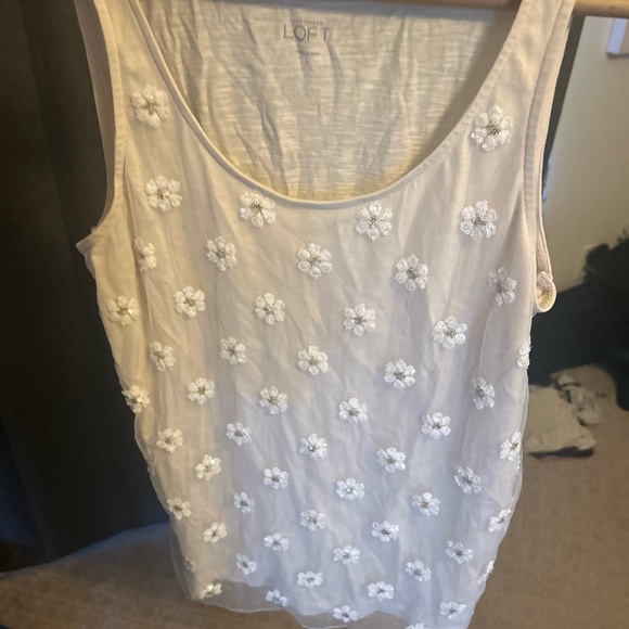 LOFT embellished tank top. - Picture 1 of 16